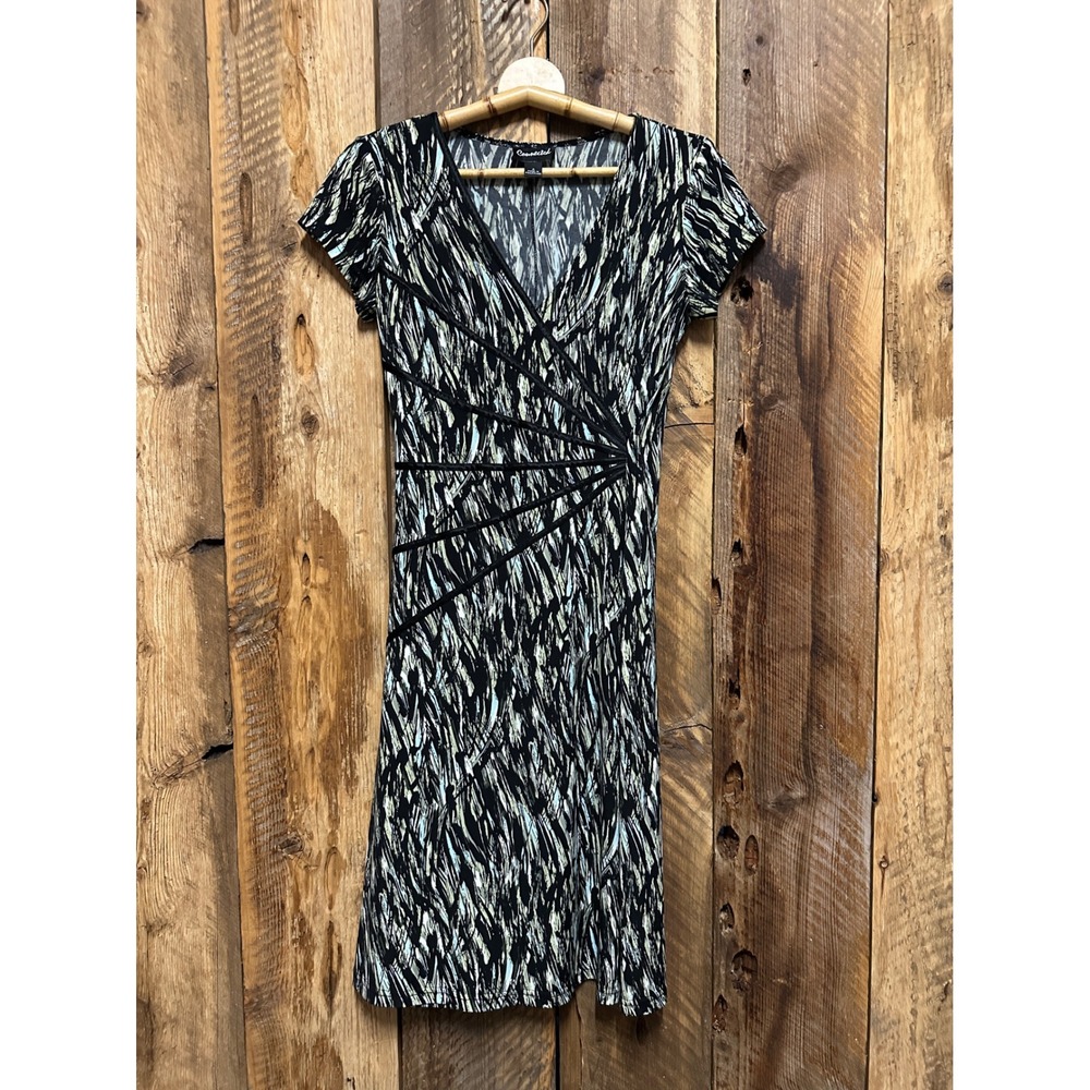 Abstract Bodycon Size 4 Brushstroke Stretch Sheath Career Evening Boss Sexy